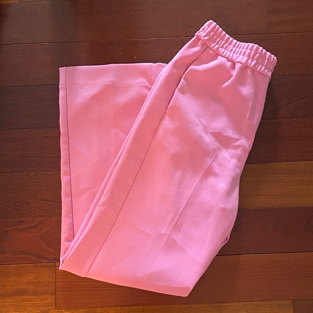Pink Free People Elastic Waist Trousers